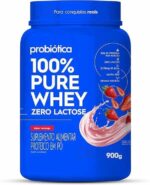 100% Pure Whey Zero Lactose (900G) - Morango, Probiótica