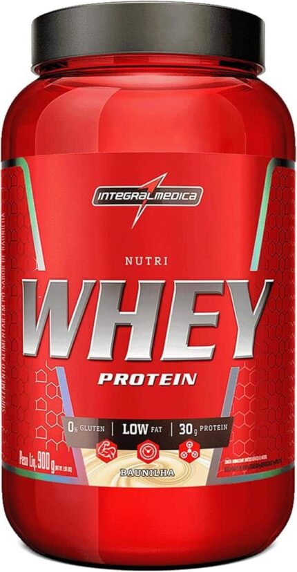 Integralmedica - Hipercalórico - Nutri Whey Protein Baunilha - Pote 900g - Fonte de Proteínas e Carboidratos - Suplemento Alimentar, Ganho Muscular e Recuperação Pós-Treino